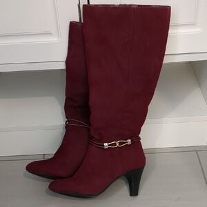 Elegant Burgundy Knee-High Boots